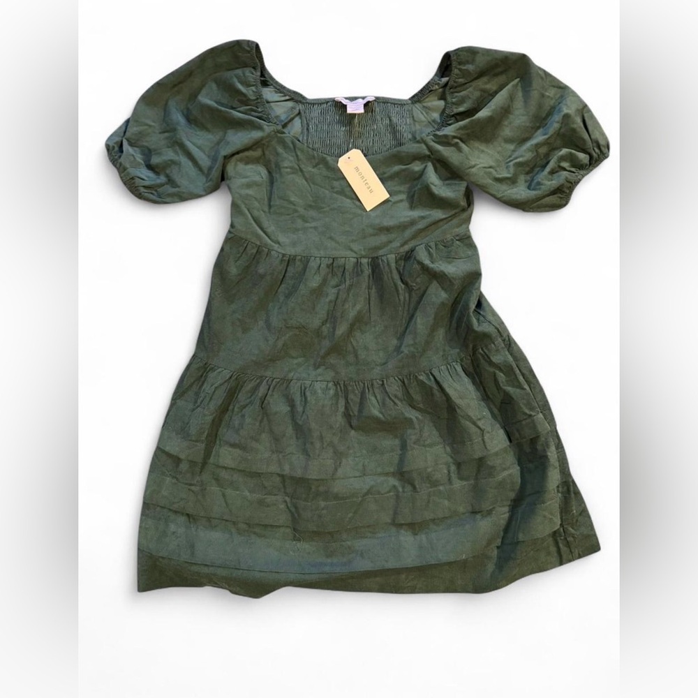 Monteau Deep Green Corduroy Midi Dress